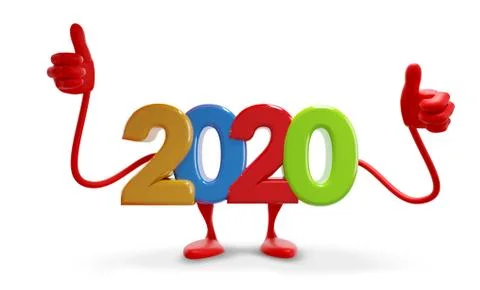 2020 thumbs up 3d-illustration Stock Illustration