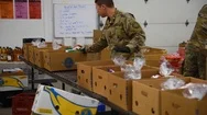 2020 - U.s. Army Soldiers Distribute Food At A West Michigan Food Bank During Stock Footage