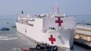 2020 - U.s. Navy Hospital Ship Comfort Docked In New York Harbor To Fight The Stock Footage