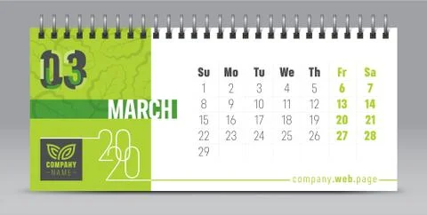 2020 vector calendar design, typography, illustration. Stock Illustration