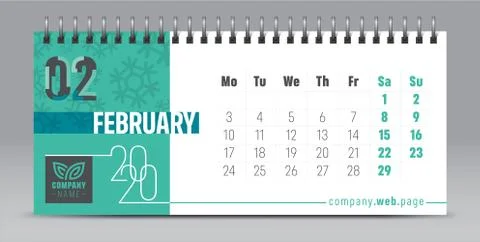 2020 vector calendar design, typography, illustration. Stock Illustration