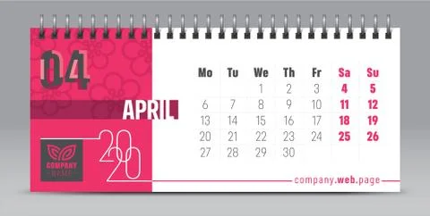 2020 vector calendar design, typography, illustration. Stock Illustration
