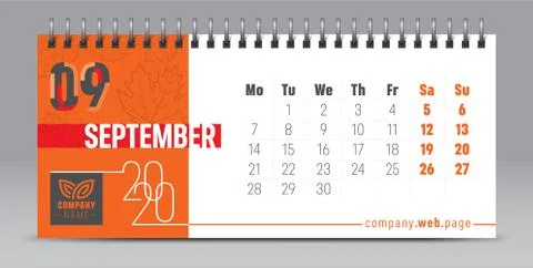 2020 vector calendar design, typography, illustration. Stock Illustration