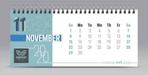 2020 vector calendar design, typography, illustration. Stock Illustration