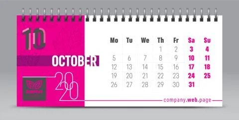 2020 vector calendar design, typography, illustration. Stock Illustration