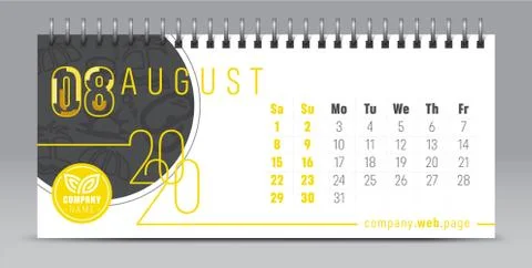 2020 vector calendar design, typography, illustration. Stock Illustration
