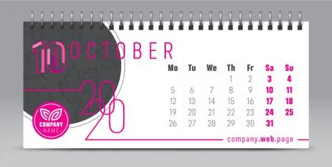 2020 vector calendar design, typography, illustration. Stock Illustration
