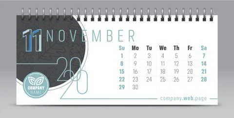 2020 vector calendar design, typography, illustration. Stock Illustration