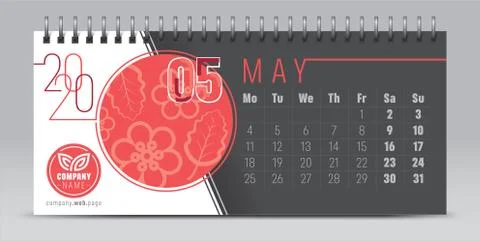 2020 vector calendar design, typography, illustration. Stock Illustration