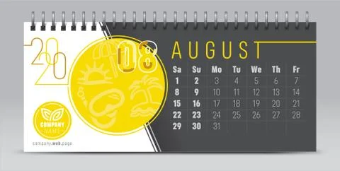 2020 vector calendar design, typography, illustration. Stock Illustration