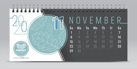 2020 vector calendar design, typography, illustration. Stock Illustration