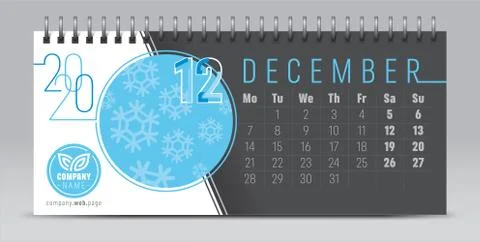 2020 vector calendar design, typography, illustration. Stock Illustration