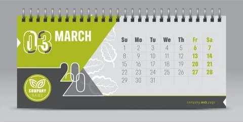 2020 vector calendar design, typography, illustration. Stock Illustration