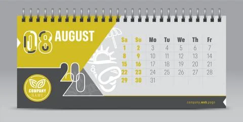 2020 vector calendar design, typography, illustration. Stock Illustration