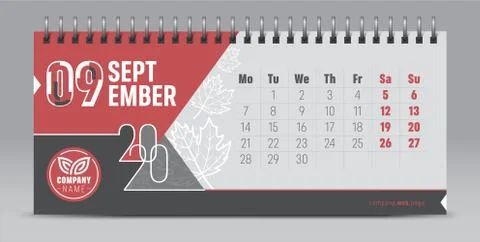 2020 vector calendar design, typography, illustration. Stock Illustration