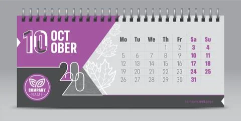 2020 vector calendar design, typography, illustration. Stock Illustration