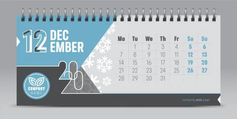 2020 vector calendar design, typography, illustration. Stock Illustration