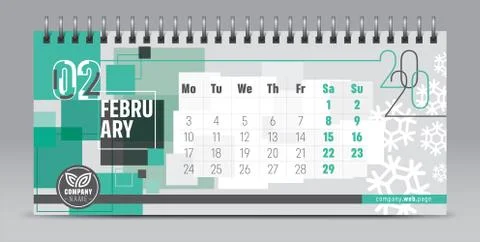 2020 vector calendar design, typography, illustration. Stock Illustration