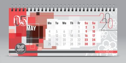 2020 vector calendar design, typography, illustration. Stock Illustration
