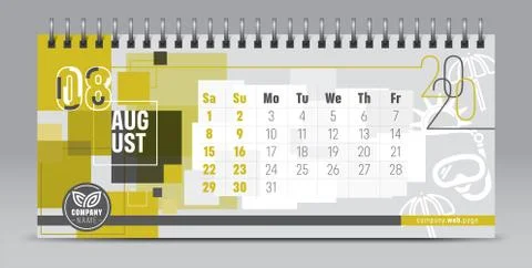 2020 vector calendar design, typography, illustration. Stock Illustration