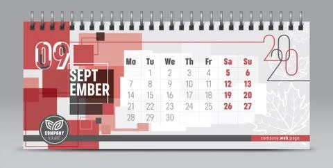 2020 vector calendar design, typography, illustration. Stock Illustration