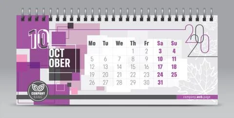 2020 vector calendar design, typography, illustration. Stock Illustration