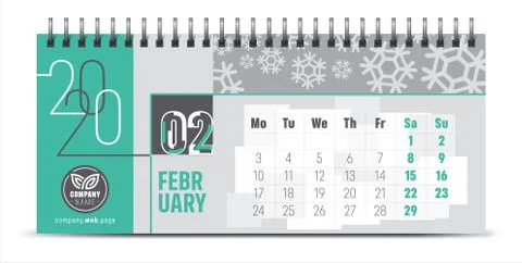 2020 vector calendar design, typography, illustration. Stock Illustration