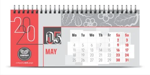 2020 vector calendar design, typography, illustration. Stock Illustration