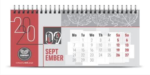 2020 vector calendar design, typography, illustration. Stock Illustration