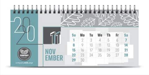 2020 vector calendar design, typography, illustration. Stock Illustration