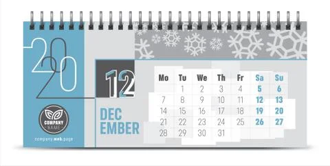 2020 vector calendar design, typography, illustration. Stock Illustration