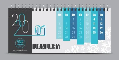 2020 vector calendar design, typography, illustration. Stock Illustration