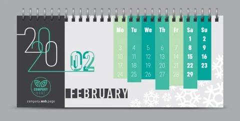 2020 vector calendar design, typography, illustration. Stock Illustration