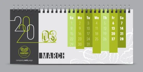 2020 vector calendar design, typography, illustration. Stock Illustration
