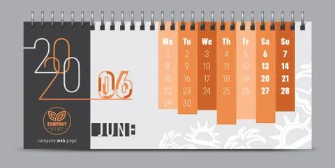2020 vector calendar design, typography, illustration. Stock Illustration