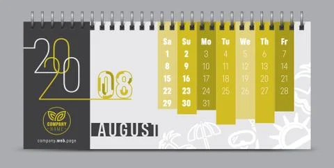 2020 vector calendar design, typography, illustration. Stock Illustration