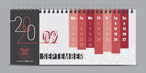 2020 vector calendar design, typography, illustration. Stock Illustration