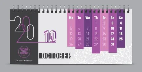 2020 vector calendar design, typography, illustration. Stock Illustration