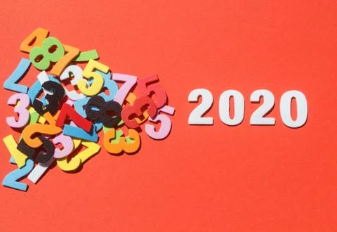 2020 in white figures Stock Photos