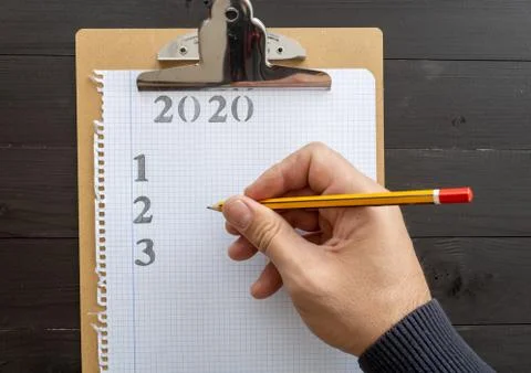 2020 written in a folder Stock Photos