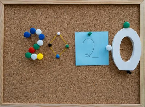 2020 written whit different elements Stock Photos