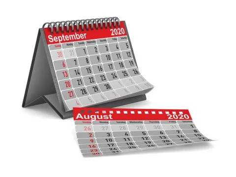 2020 year. Calendar for September. Isolated 3D illustration Stock Illustration