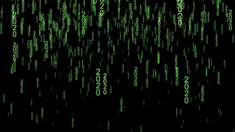 2020 Year Digital Data Code Matrix Stock Footage 116917284