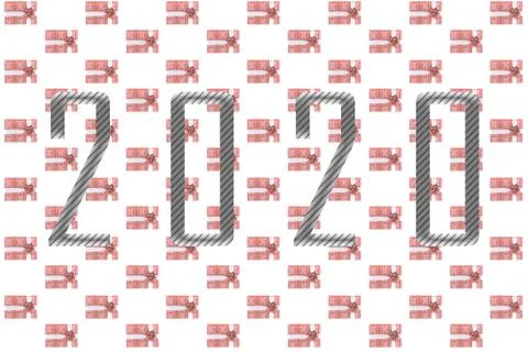 2020 year giftbox pattern on an isolated background, the design basis of the Stock Illustration