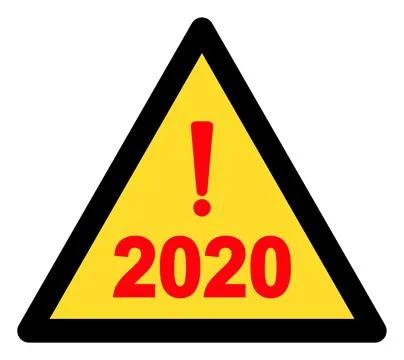 2020 Year Warning Flat Icon Image Illustrazione stock