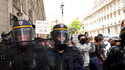 20200606 - BLM Paris Protests 4K Clip 120200606 - BLM Paris Protests 4K Clip Stock Footage 132316077