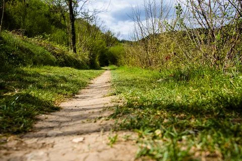 2021 4 4 Montemezzo path among the greenery Stock Photos