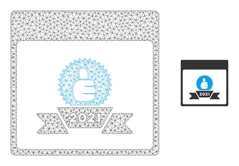 2021 Award Calendar Date Vector Mesh Network Model Stock Illustration
