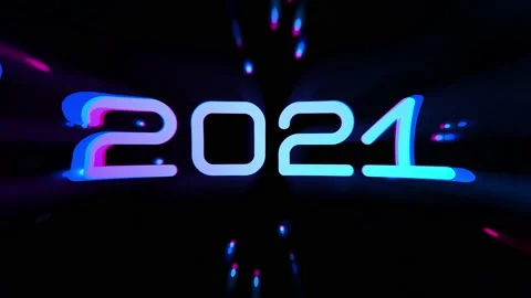 2021 with Blue Twinkling lights loop Stock-Footage 144767455