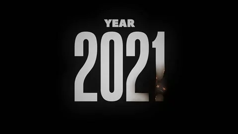 2021 Burn Animation Text Background Stock Footage 160940511